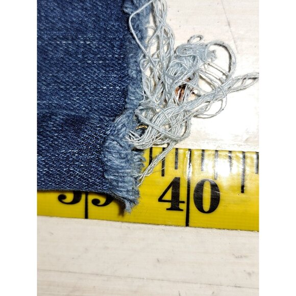 Copperflash Womens High Rise Distressed Skinny Jeans Blue 12 Raw Hem Ripped - Picture 10 of 11